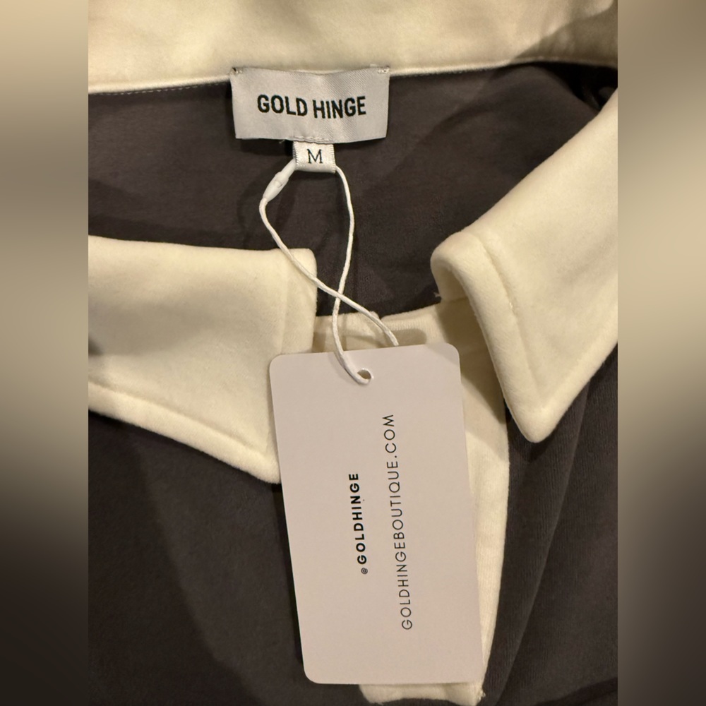 NWT Gold Hinge Charcoal Cropped Pullover Top - Picture 8 of 9